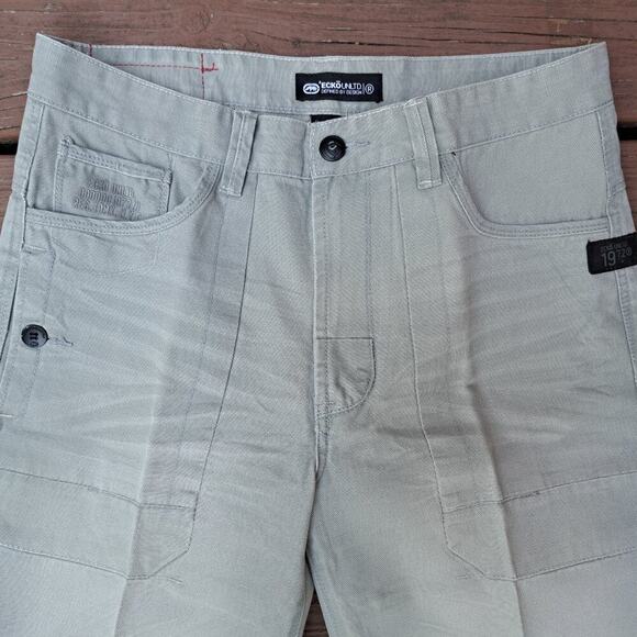 Lot of 2 Ecko Unltd 1972 Shorts Mens Size 32 Beige & Blue Denim Jean - Picture 6 of 16
